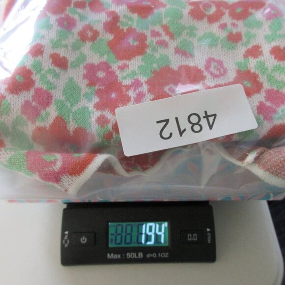 Zara Floral Halter Dress M Pink Green Knit Open Back Viscose Cotton Beach 194 - Picture 13 of 13